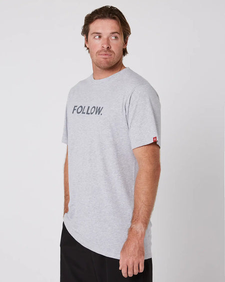 Follow Logo Tee - Grey Heather 2