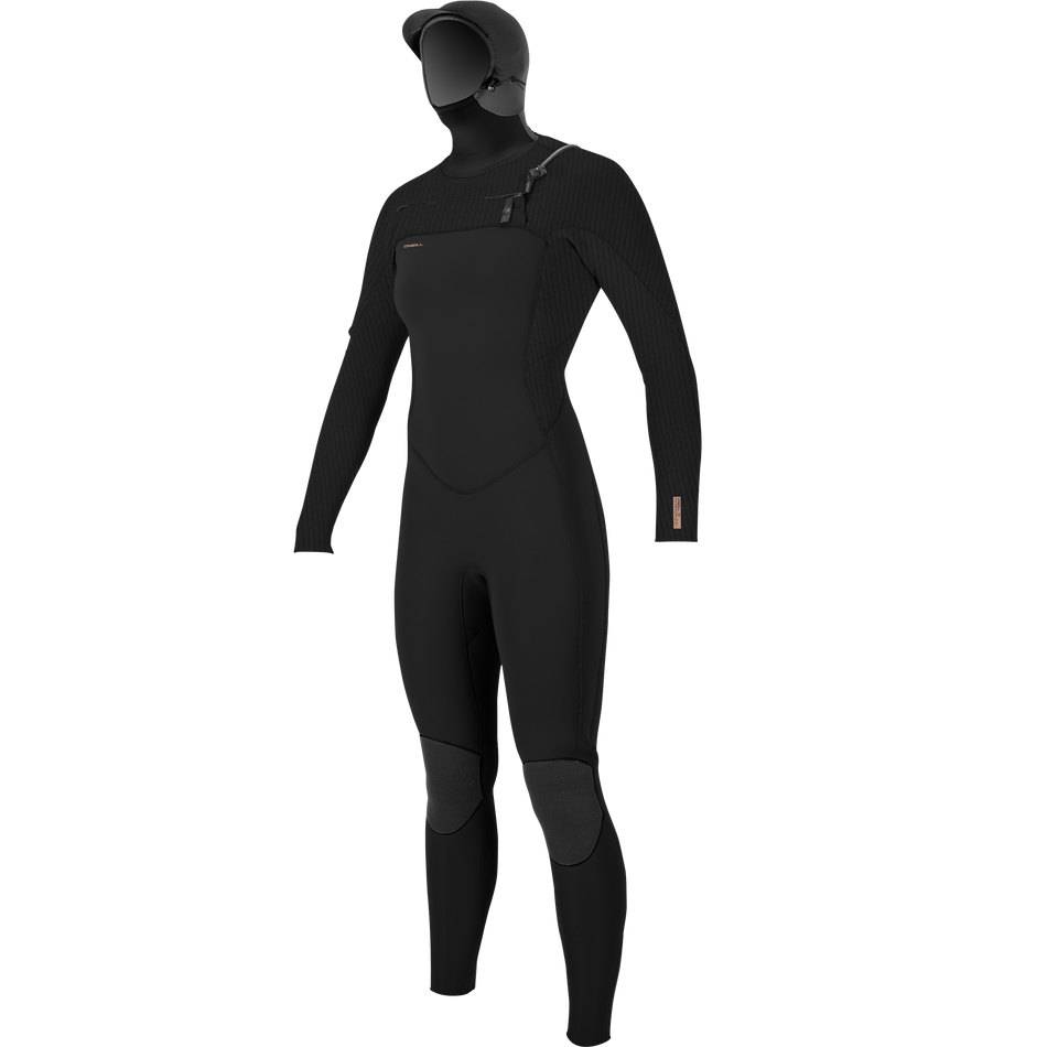 Wms Hyperfreak 5/4+ Chest Zip w/Hood- BLK/BLK