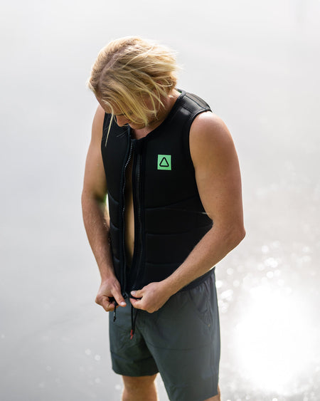 Follow Corp Mens Impact Vest - Black/Green Lifestyle 5