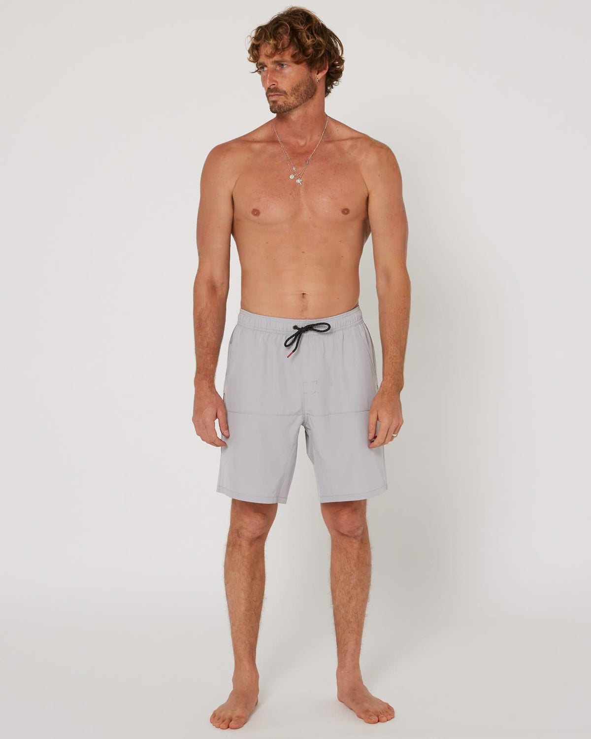 Follow All Day Shorts - Light Grey, rear view