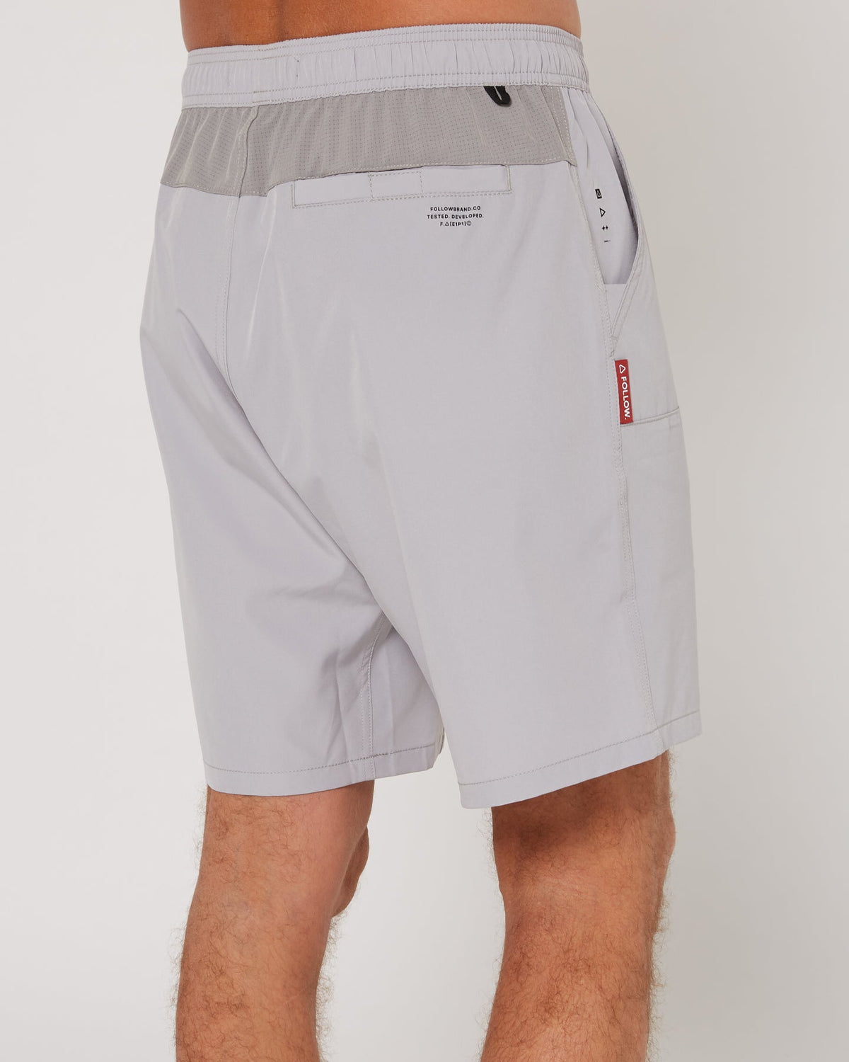 Follow All Day Shorts - Light Grey, detail
