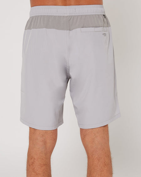Follow All Day Shorts - Light Grey, in use