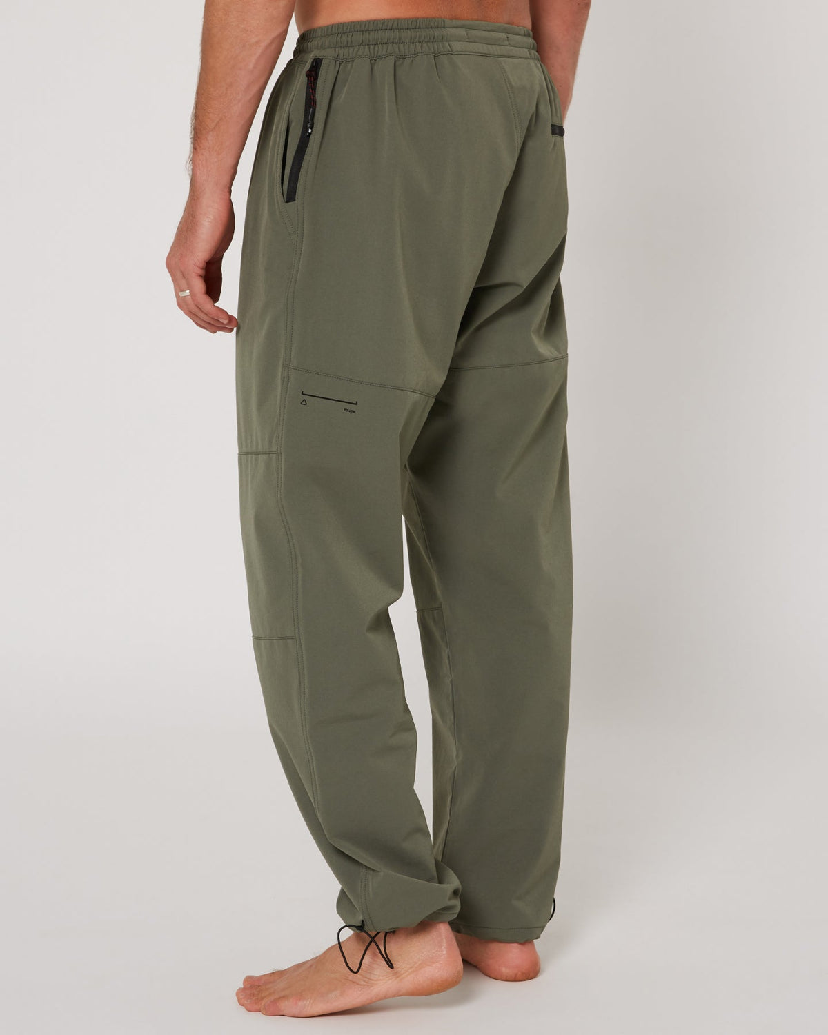 Follow All Day Pants - Olive, on water
