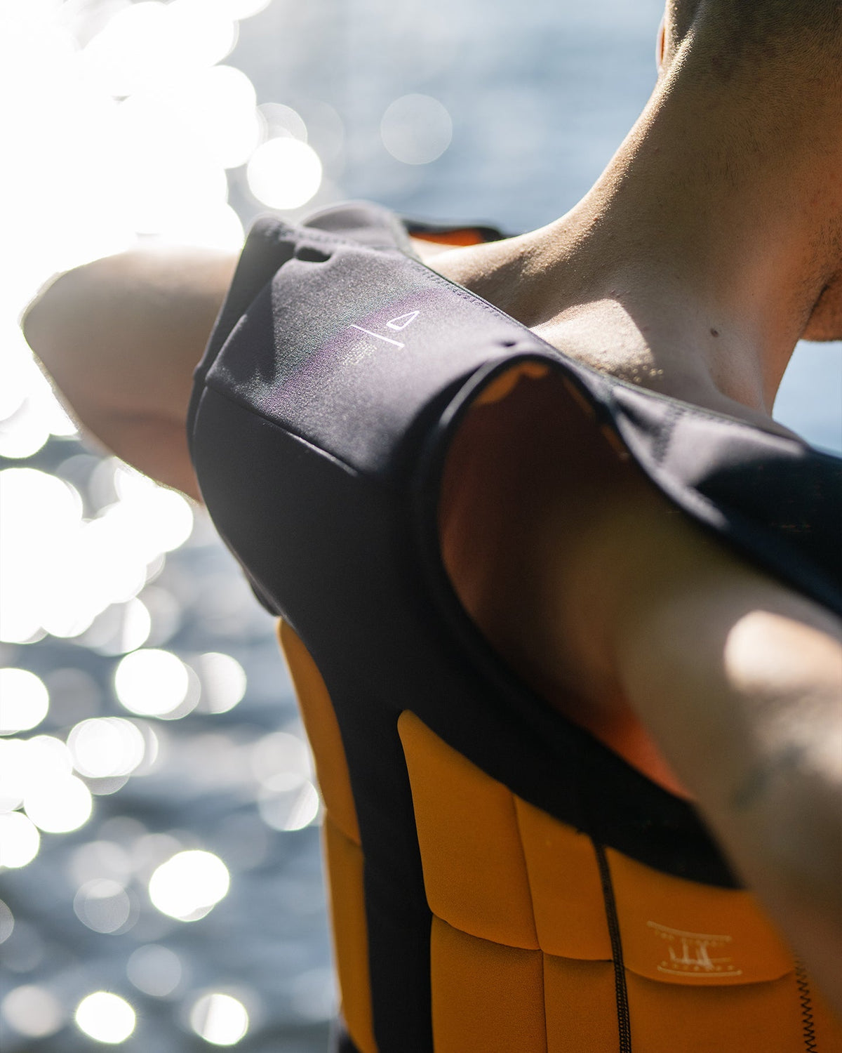 Follow Global Mens Impact Vest - Orange/Black Lifestyle 5