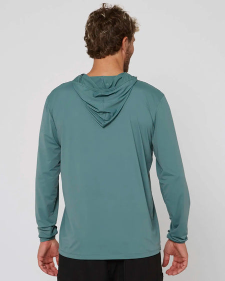 Follow Water Hood L/S - Olive Back