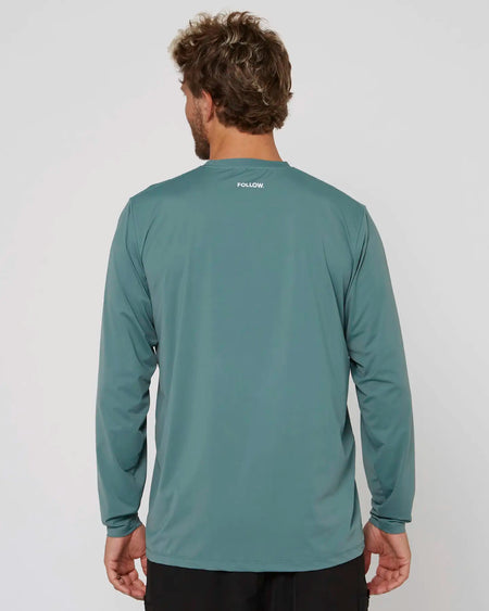 Follow Water Tee L/S - Olive Back