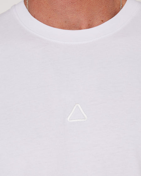Follow Stitched Tee - White, side view