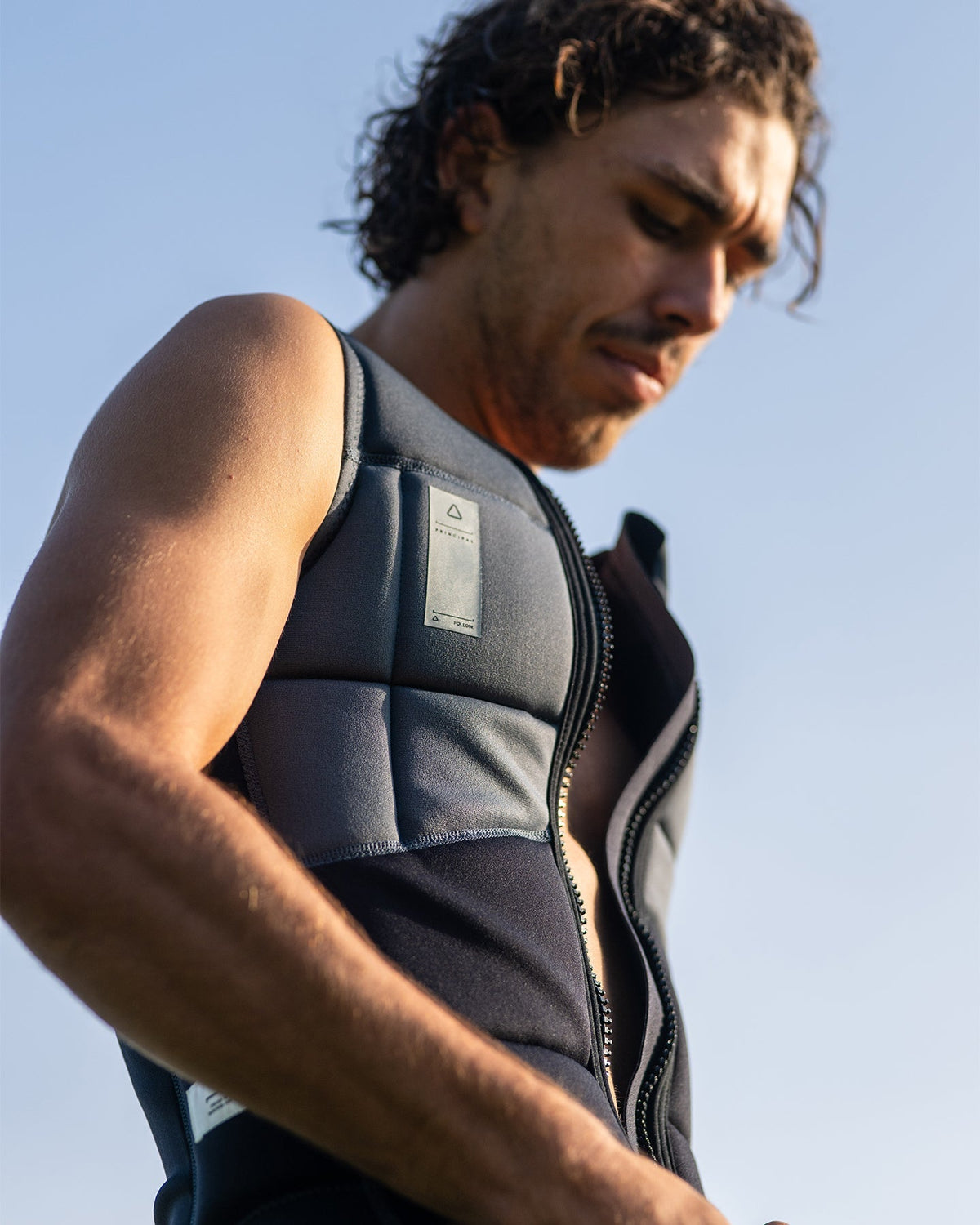 Follow Principal Impact Vest - Charcoal Lifestyle 3