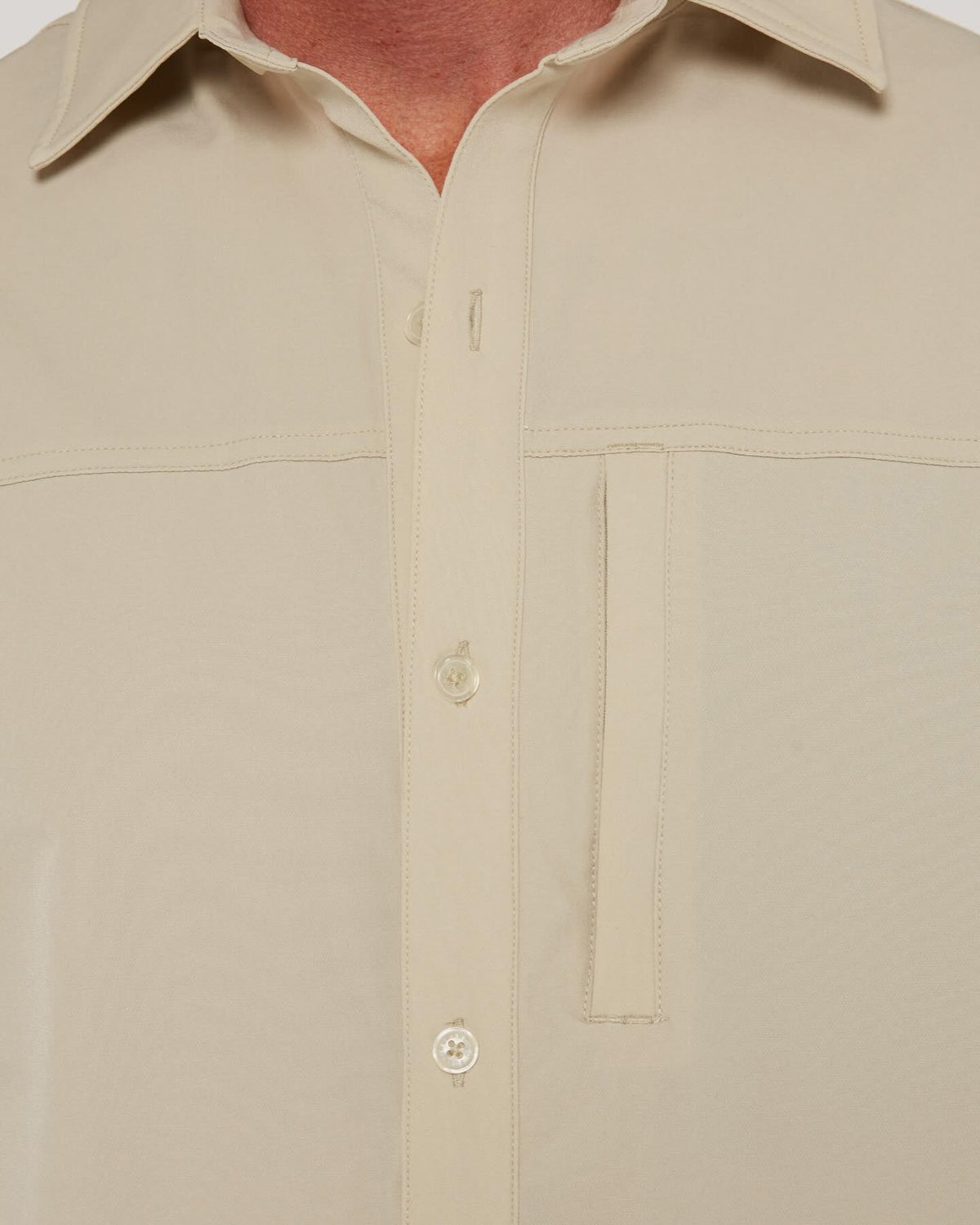 Follow Travel Shirt S/S - Cream, side view