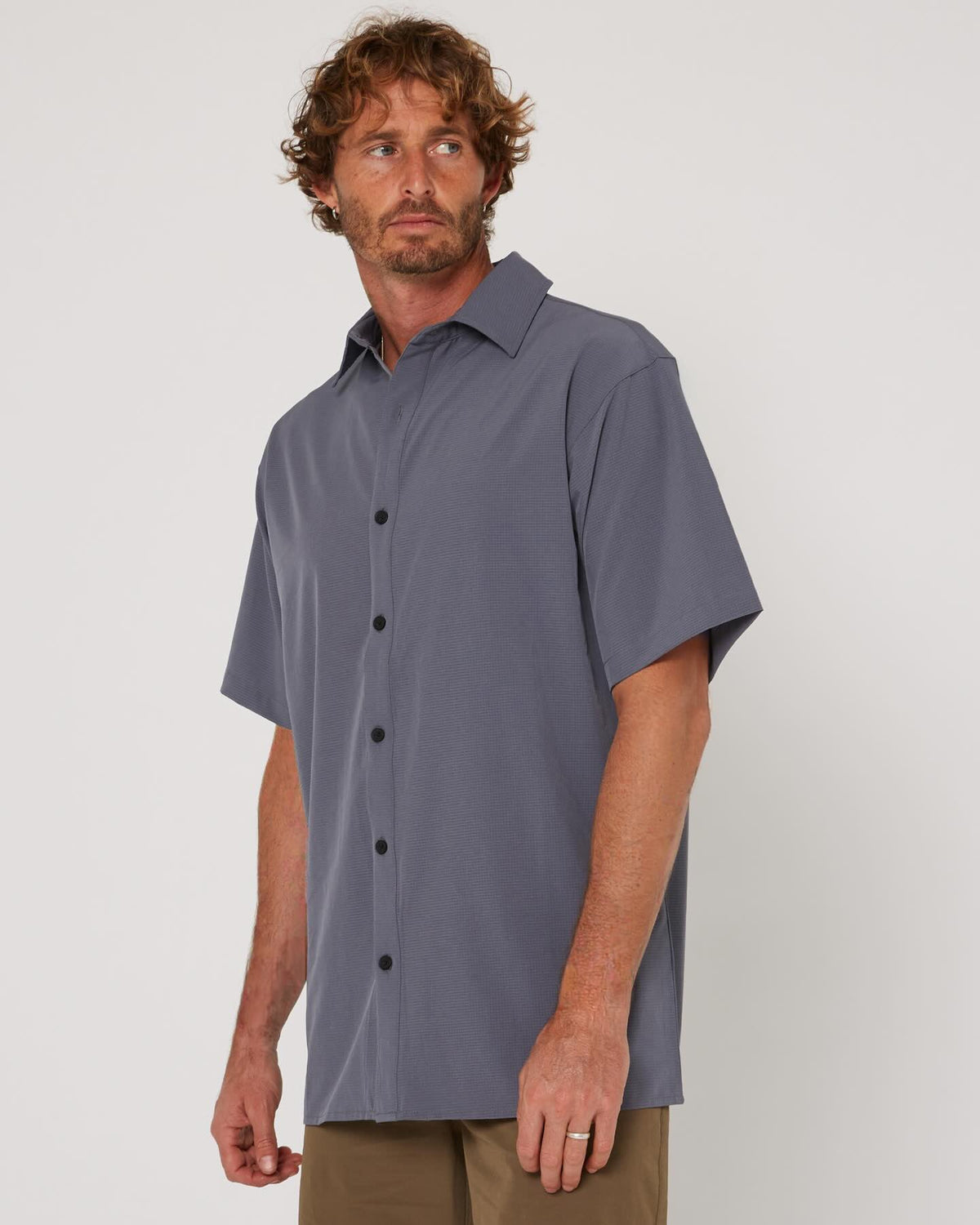 Follow Tech Shirt S/S - Slate, rear view