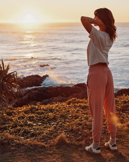 Follow Serena Jogger - Pastel Pink, in use