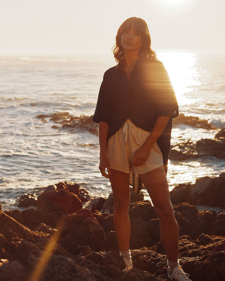 Follow Isla Linen Shirt - Black, detail