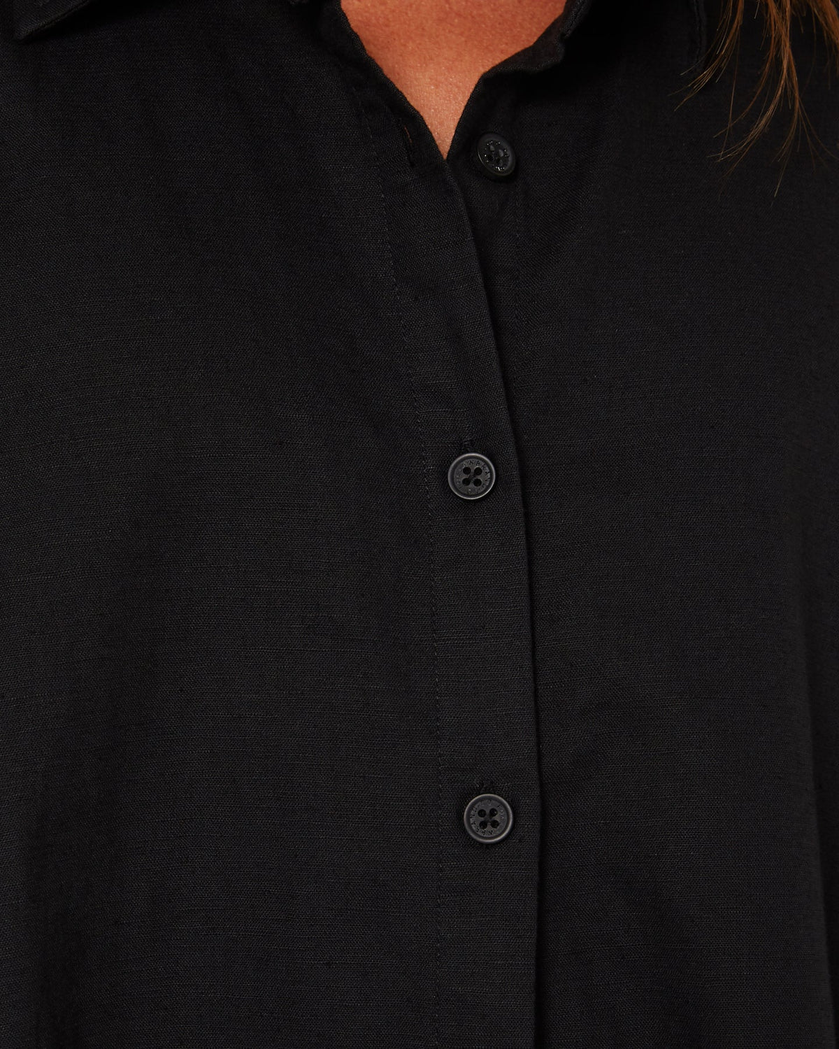 Follow Isla Linen Shirt - Black, view 12
