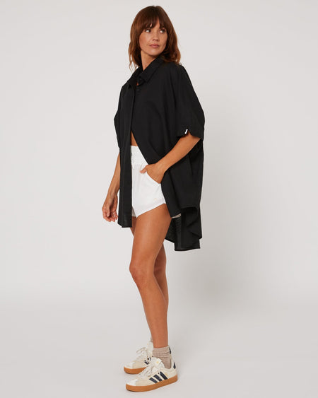 Follow Isla Linen Shirt - Black