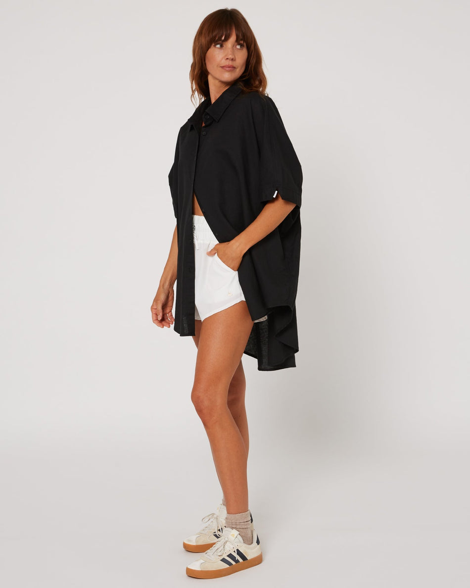 Follow Isla Linen Shirt - Black