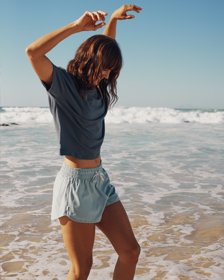 Follow Rhea Oversized Tee - Charcoal, side view
