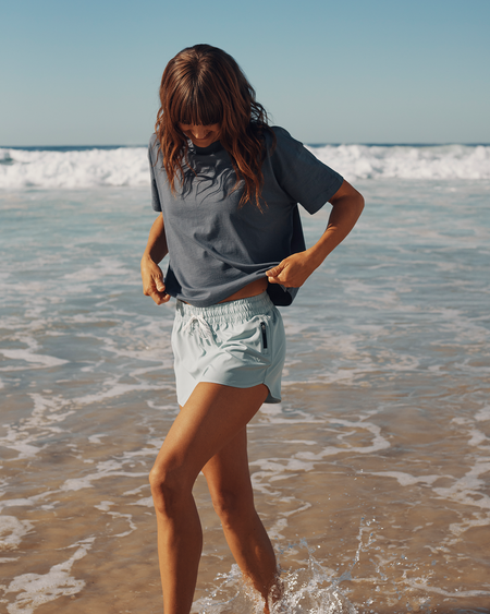 Follow Rhea Oversized Tee - Charcoal, rear view