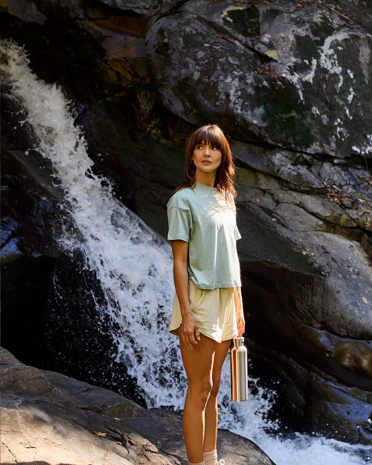 Follow Rhea Oversized Tee - Light Petina, detail