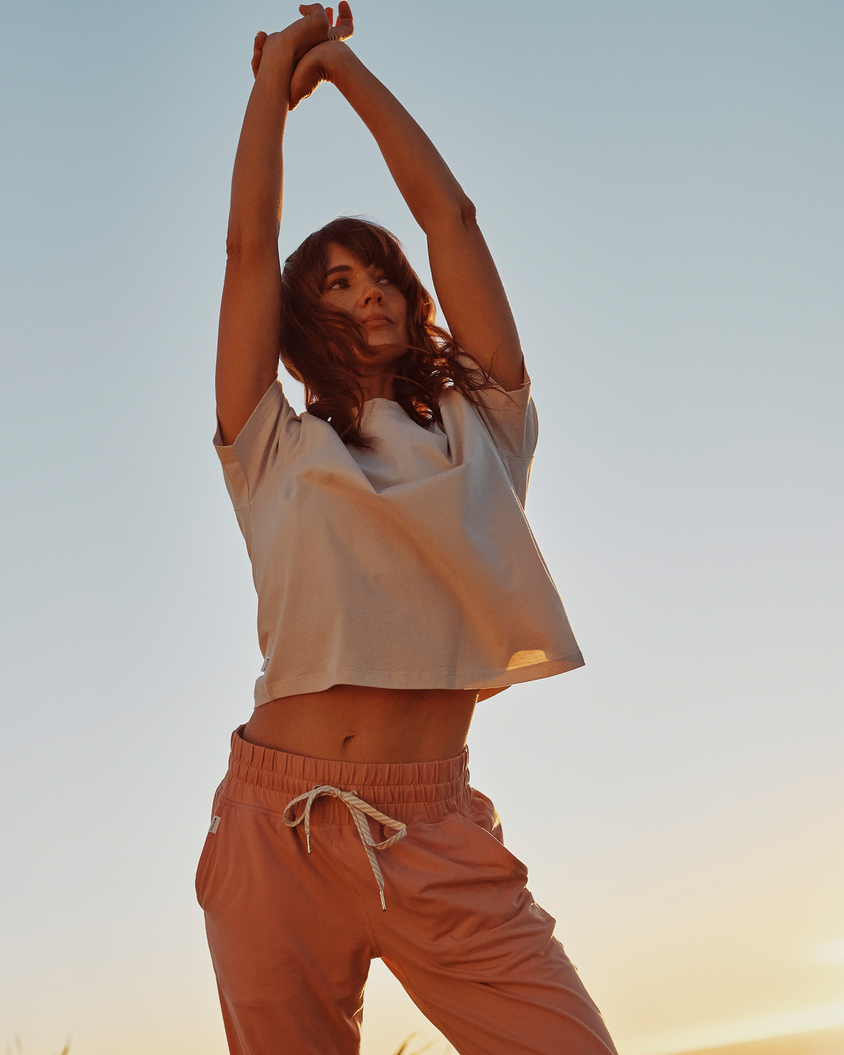 Follow Rhea Oversized Tee - Sand, side view