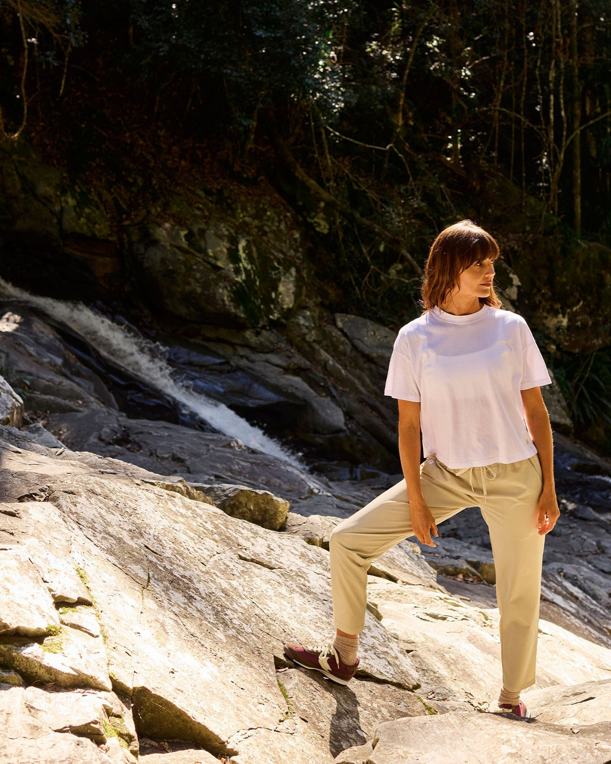 Follow Rhea Oversized Tee - White, in use