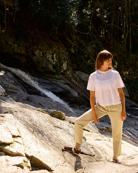 Follow Rhea Oversized Tee - White, in use