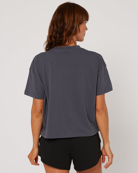 Follow Rhea Oversized Tee - Charcoal, action