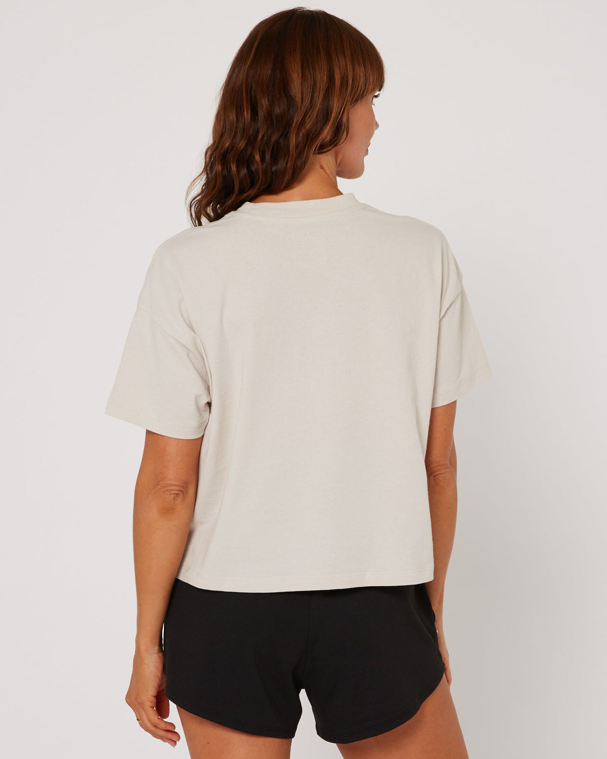 Follow Rhea Oversized Tee - Sand, in use