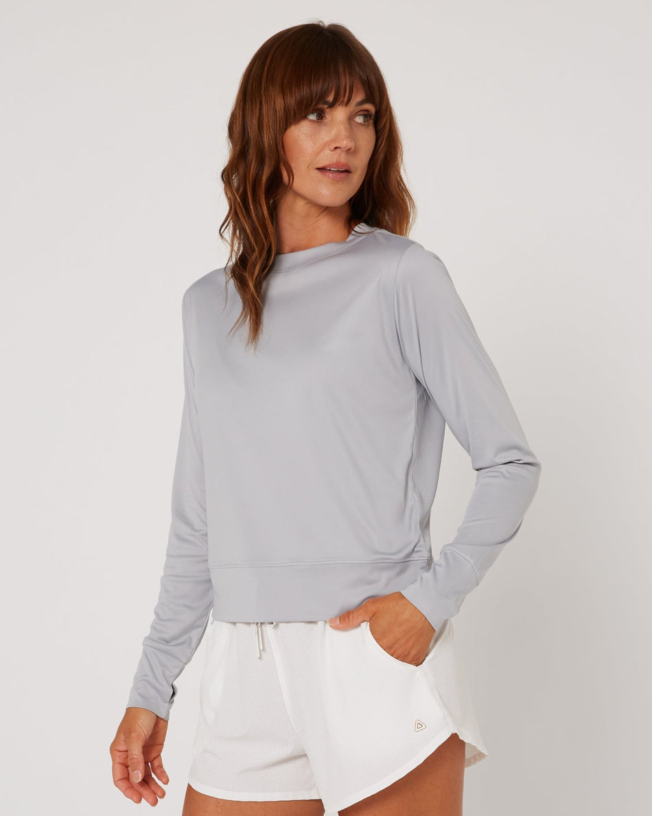 Follow Elara Sun Tee L/S - Light Grey