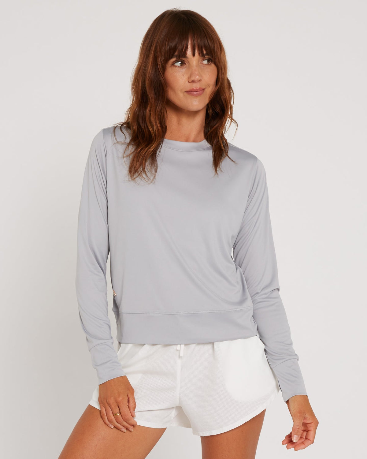 Follow Elara Sun Tee L/S - Light Grey, detail
