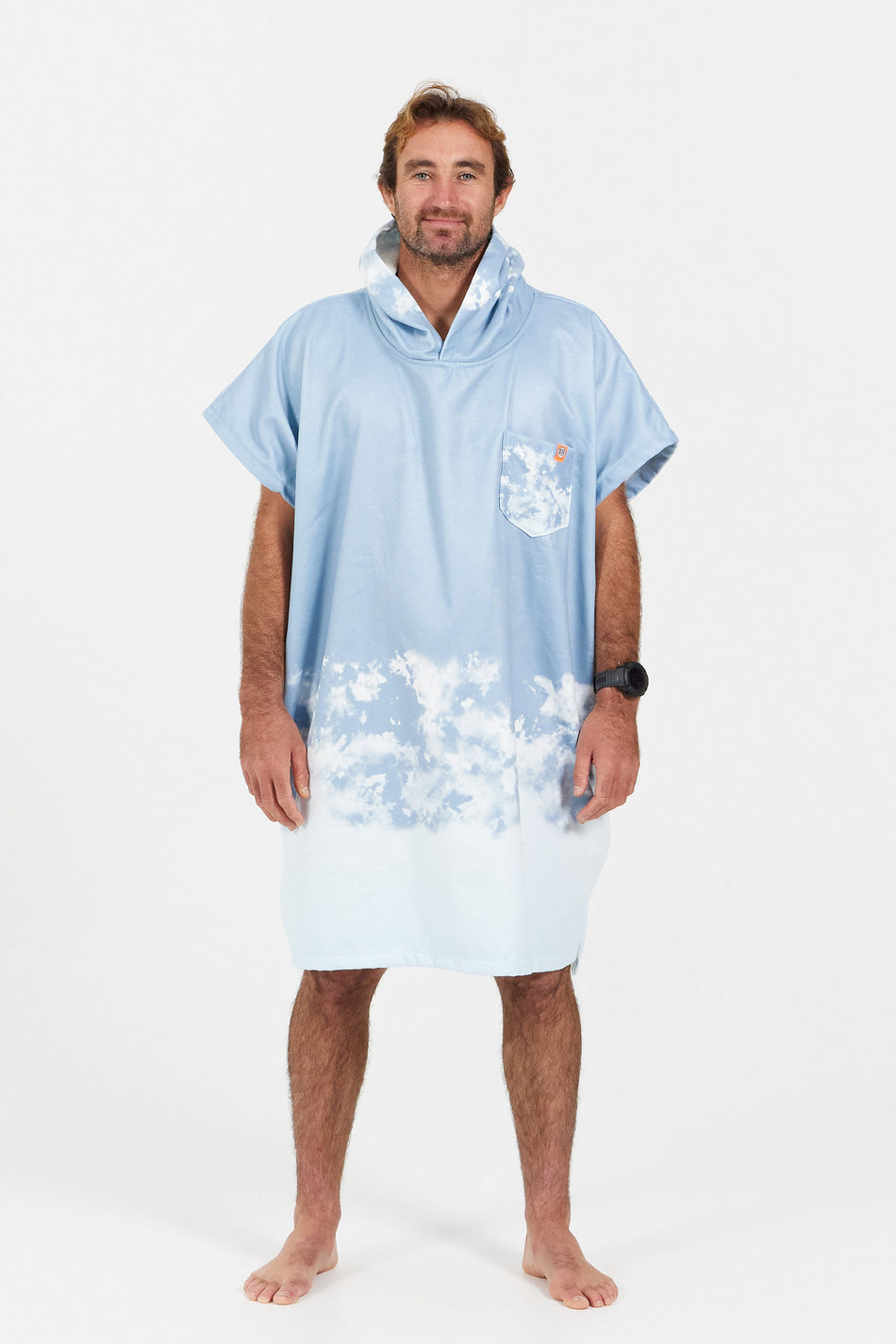 Inline Series Poncho - Gradient - Bleached Blue