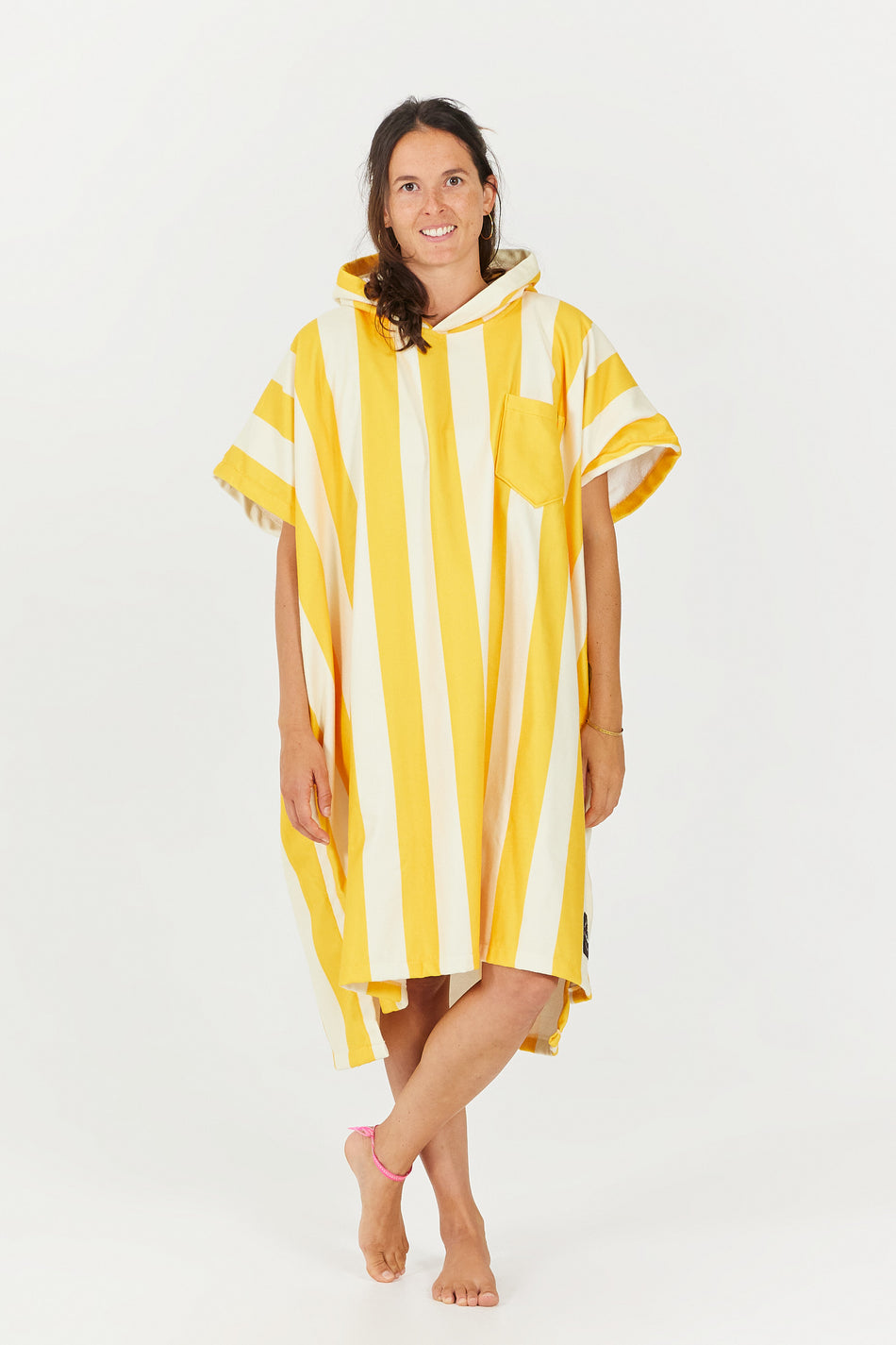 Swim Club Poncho - Stripes - Yellow