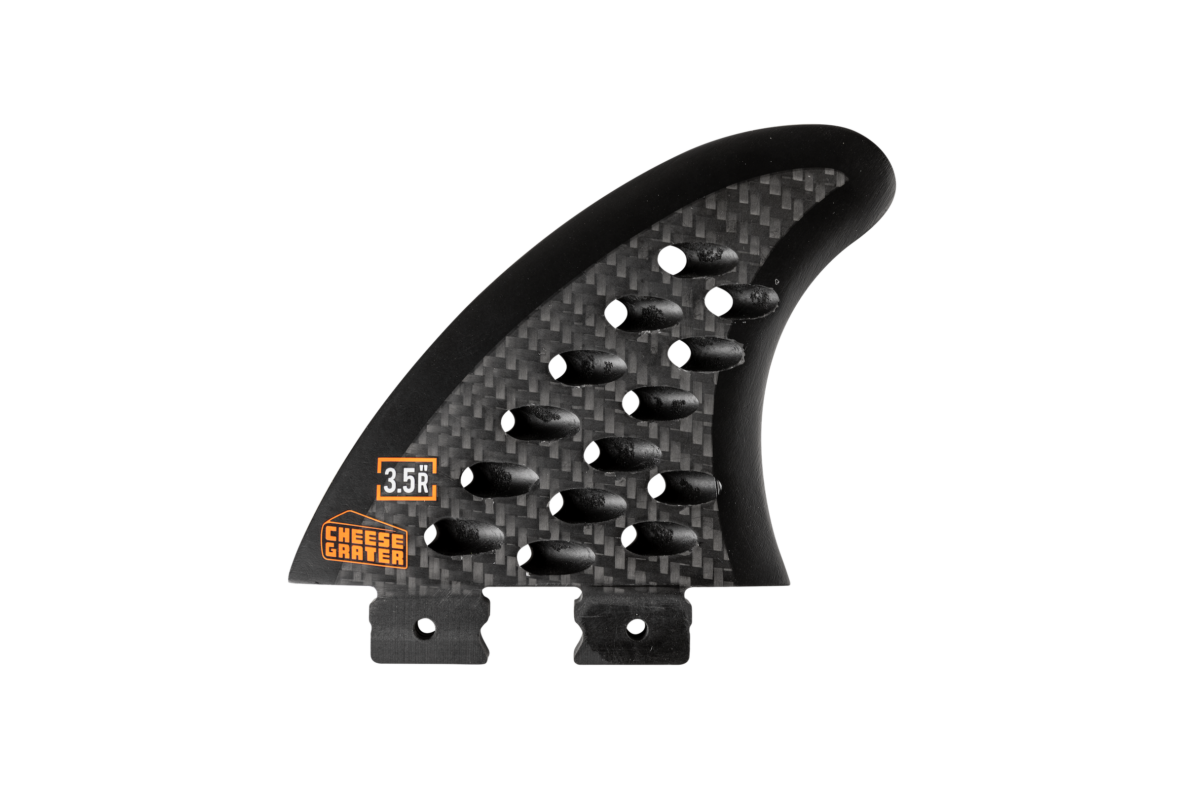 3.5 in. - Button - Cheese Grater - Right Surf Fin - Carbon