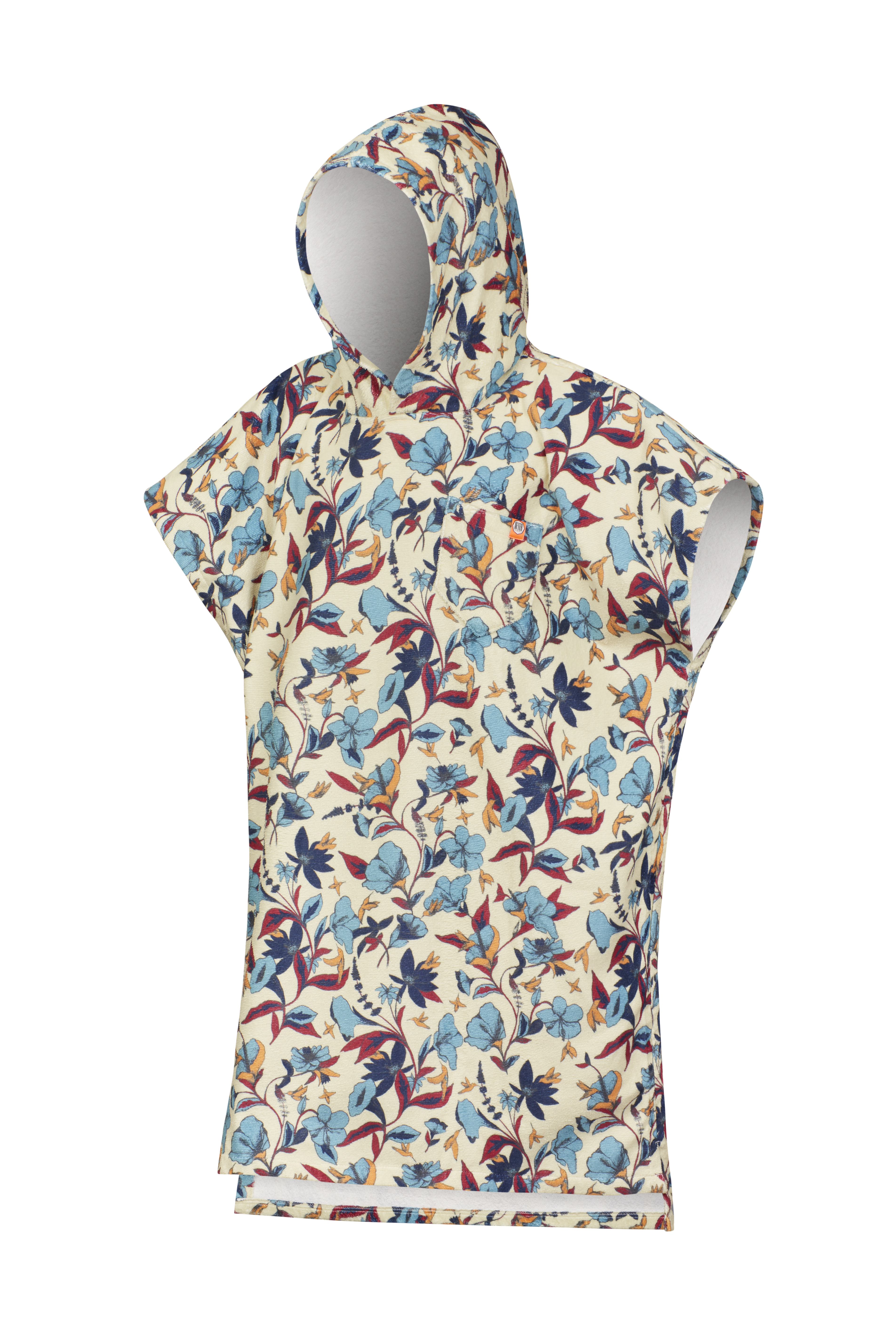 ALL OVER  PONCHO HUMMING BIRDS - ALMOND