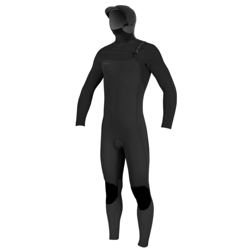 Hyperfreak 5/4+ Chest Zip w/Hood- BLK/BLK