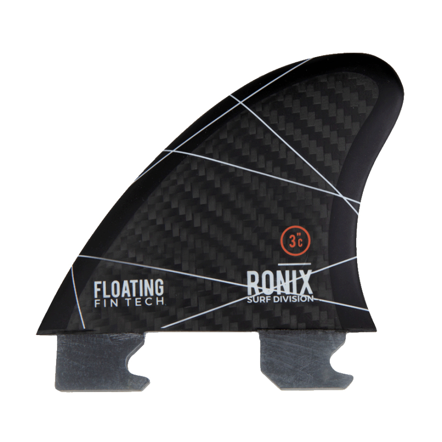 3.0 in - Floating Fin-S 2.0 Tool-Less Fiberglass - Left - Charcoal