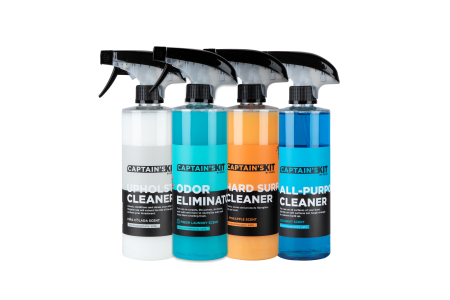 Captain’s Kit – 4pack – 16oz Cleaners (Upholstery, Hard Surface, Odor Elim., All Purpose)