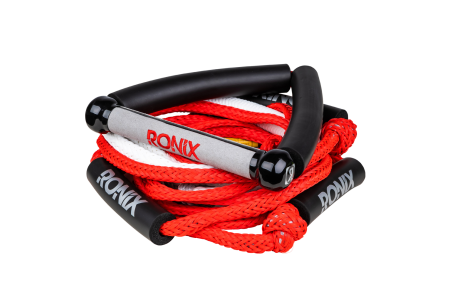 Bungee Surf Rope w/10 in. Handle Hide Grip - 25ft. 5-Sect. Rope - Red