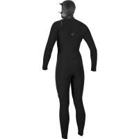Wms Hyperfreak 5/4+ Chest Zip w/Hood- BLK/BLK