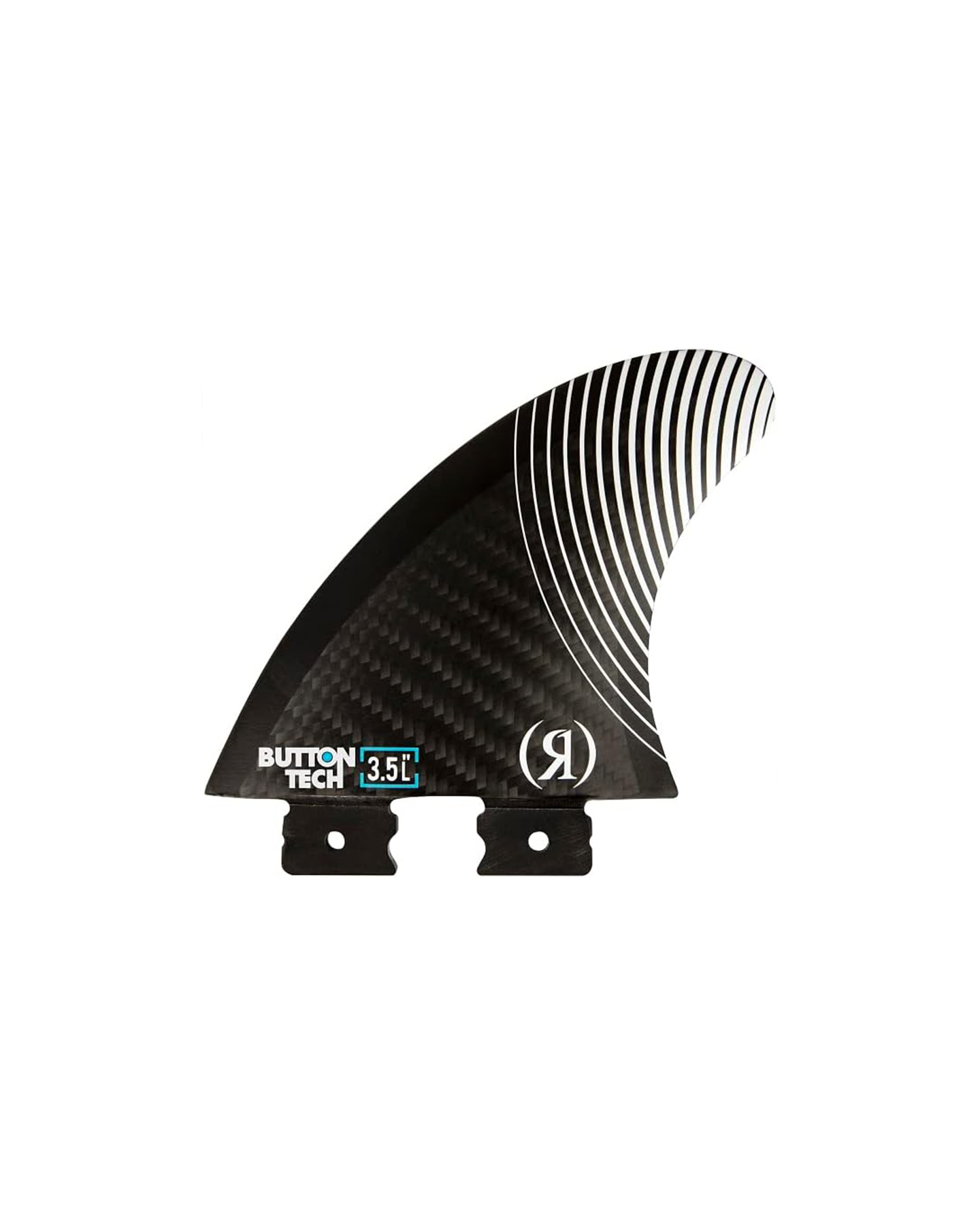 3.5 in. - Floating Button - Blueprint - Left Surf Fin - Carbon